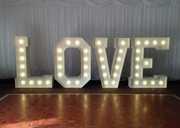 5ft LOVE Letter Hire at De Vere New Place Arden Suite