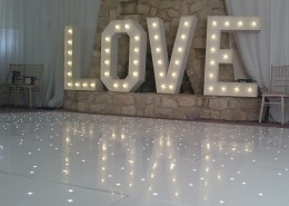 4ft love and dancefloor on hire at private house