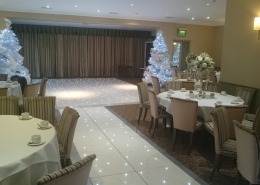 brookfields hotel emsworth winter wonderland white led dancefloor and aisle runner