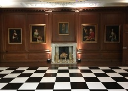 Cowdray dinning room black and white dancefloor