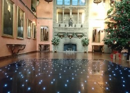 black led dancefloor in bucks hall at cowdray house at christmas