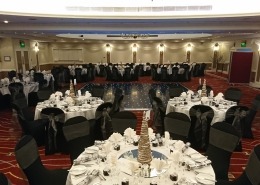 portsmouth marriott hotel black led dancefloor chaircovers grey sash