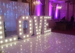 white led dancefloor and 5ft love at queens hotel southsea portsmouth