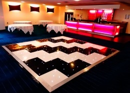 black and white led dancefloor zig zag stripes at butlins