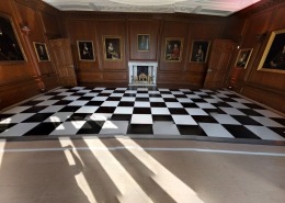 cowdray house black and white chequered dancefloor