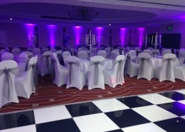 marriott portsmouth chair covers black and white dancefloor and uplighters 2