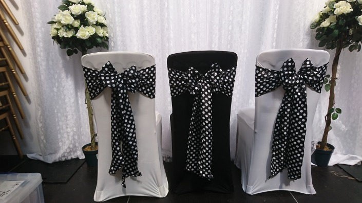 Black and White Polka Dot Sash