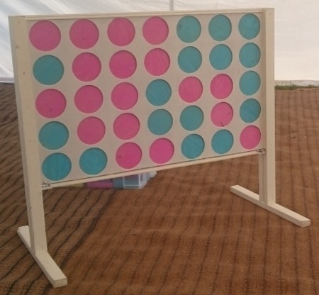 Giant Outdoor Connect 4 in a Row - Cream with Pink / Blue Discs