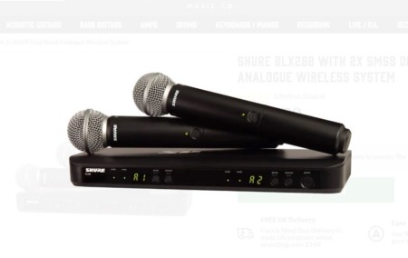 SHURE BLX288 with 2 SM58 Dual Vocal Analogue Wireless System