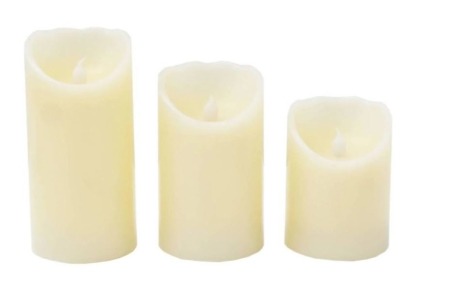 Tiered White LED Candles - Set of 3