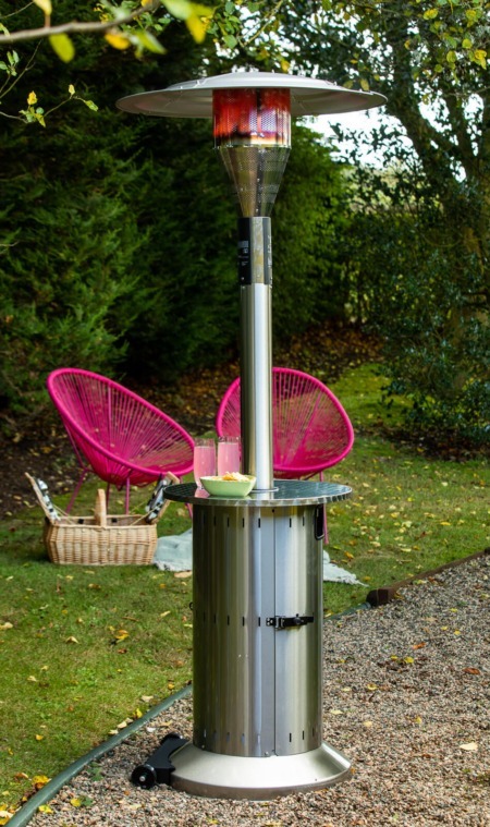 Mushroom Outdoor Gas Patio Heater - Silver - Excludes Gas