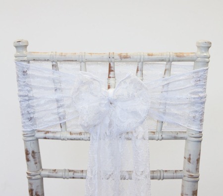 White Stretchy Flower Lace Sash