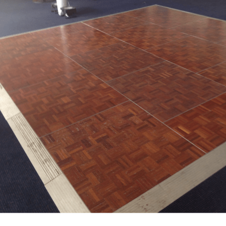 18ft x 18ft Parquet Dancefloor with Silver Edge