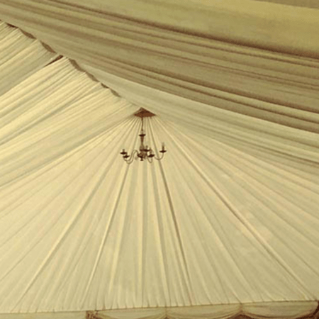 9m Wide x 12m Long Clearspan Marquee - Ivory Linings