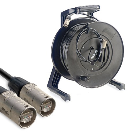 60m - Rean Neutrik CAT6A EtherCON Drum - Shielded Screened. Flexible Reel