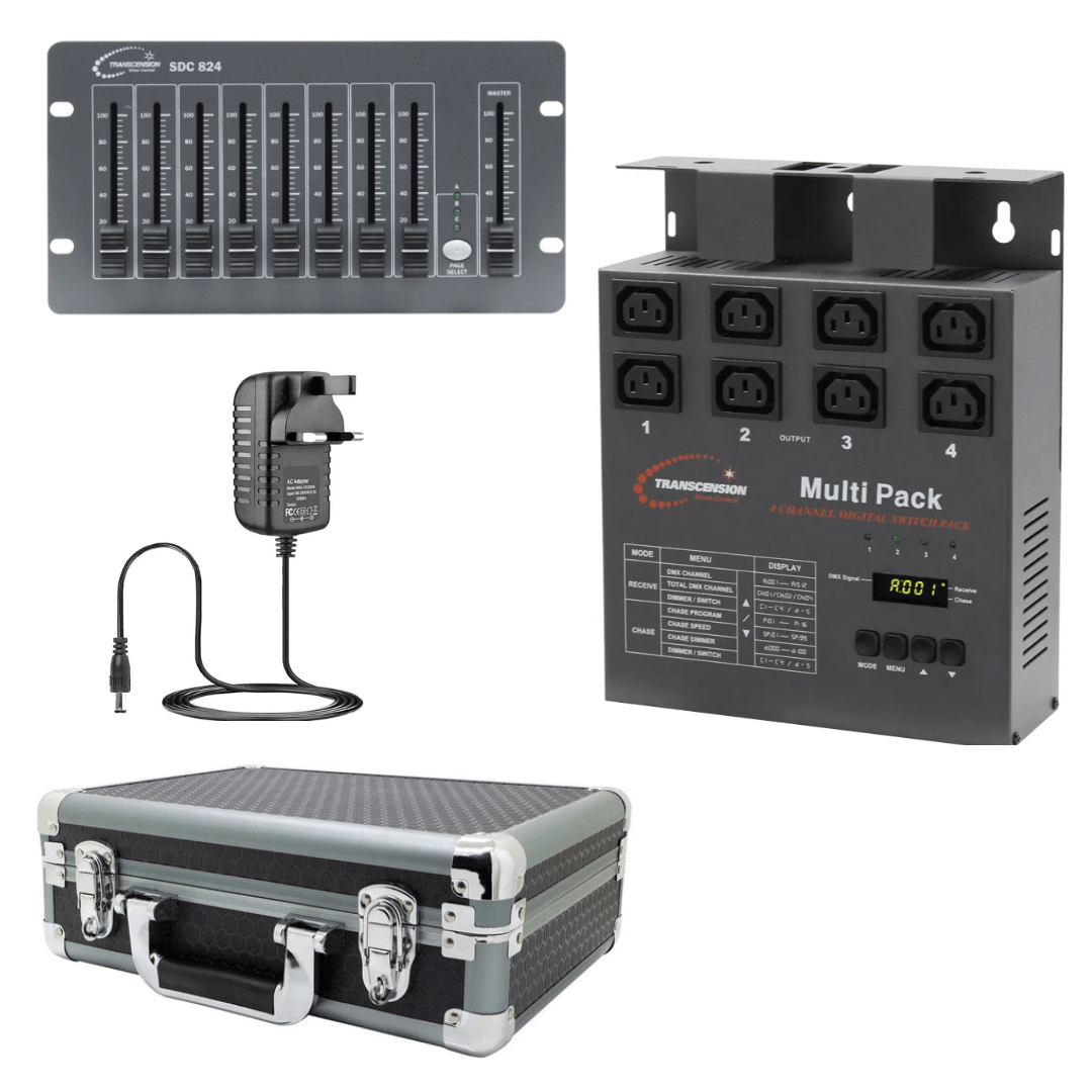 Transcension 4 Channel Multi Pack Dimmer Switch and DMX Controller - Complete Set / Cased