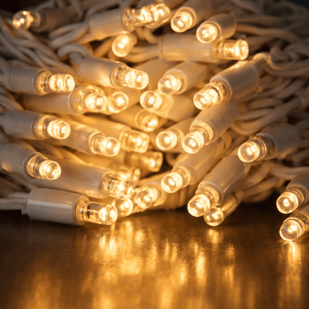 10m ConnectPro® Outdoor LED String Fairy Pea Lights, Connectable, White Rubber Cable Warm White