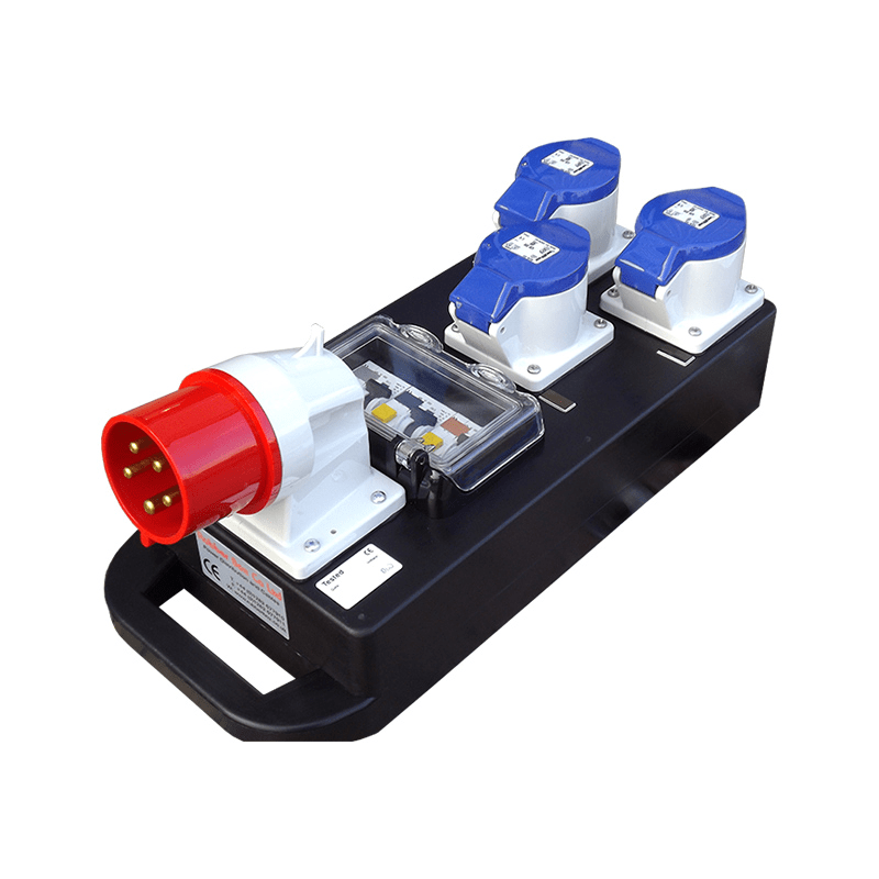 32A Three Phase In, 3 x 32A Single Phase Out Rubber Distribution Box