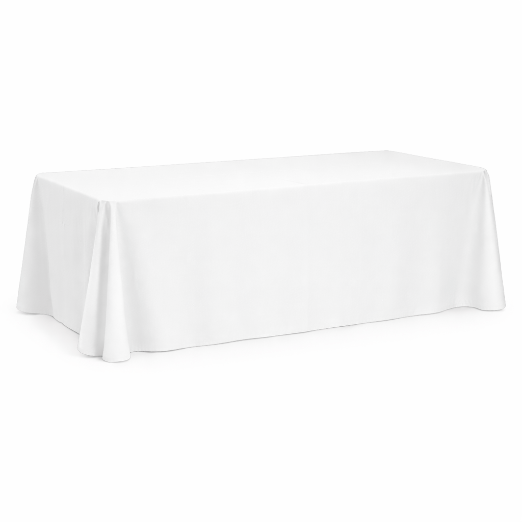 White – 87" x 90" Rectangular Banqueting Tablecloth