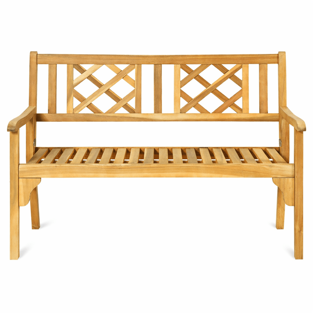 Wooden Bench Chair with Solid Hard Wood Structure - Foldable